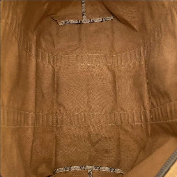 🤩NEW ITEM 🚨💰LUX GUCCI PLUS PVC SHERRY TAN LINE LARGE BAG - Picture 9 of 16